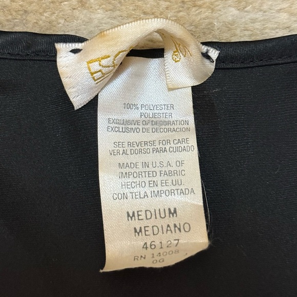 Escapades vintage black silk floral embroidered tank top women’s size medium - Picture 8 of 9